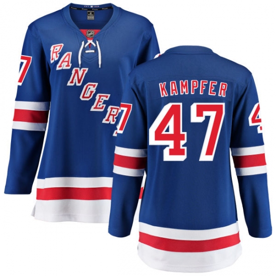 Women's New York Rangers #47 Steven Kampfer Fanatics Branded Royal Blue Home Breakaway NHL Jersey - Ujersey