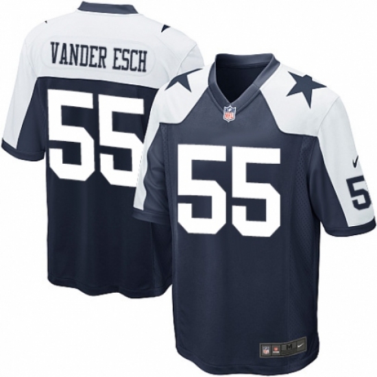 Men's Nike Dallas Cowboys #55 Leighton Vander Esch Game Navy Blue Throwback Alternate NFL Jersey - Ujersey