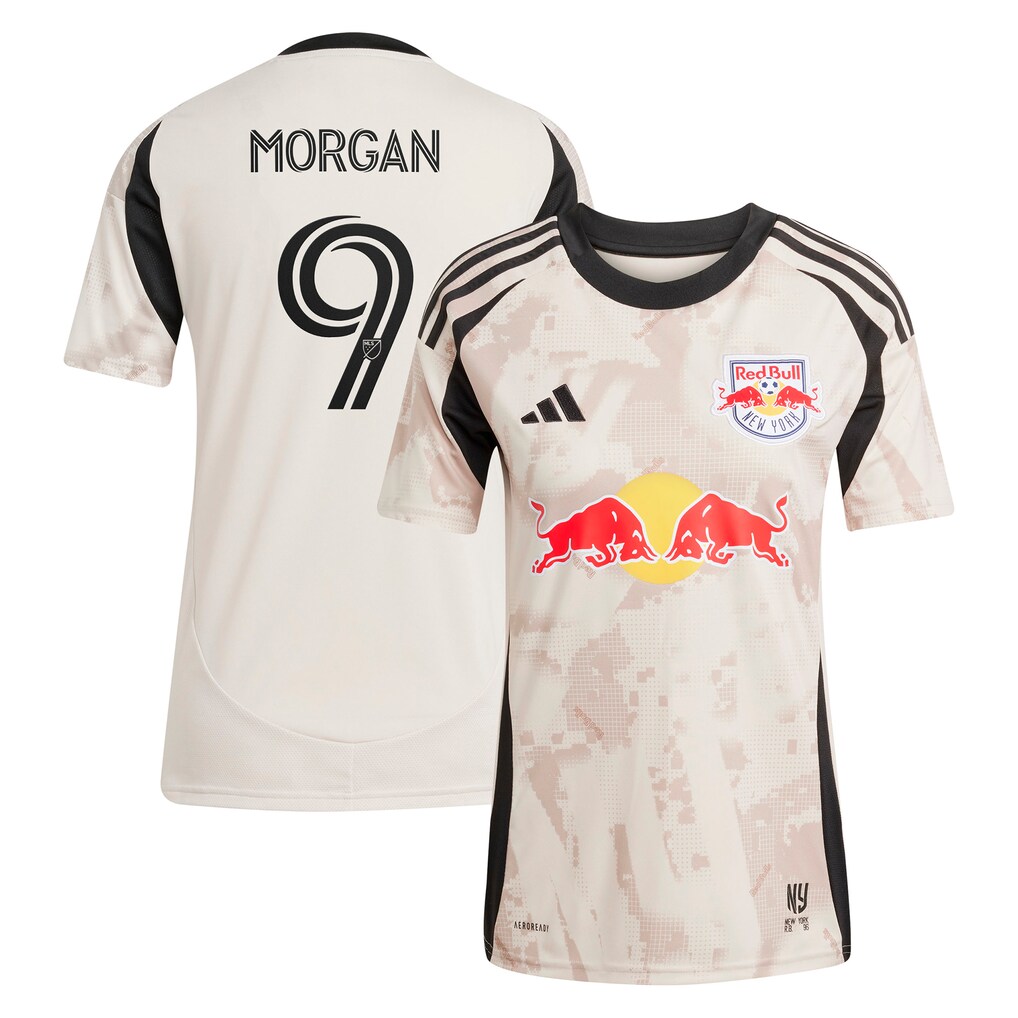 Women's New York Red Bulls Lewis Morgan adidas Tan 2025 Stone Kit Replica Player Jersey - Ujersey