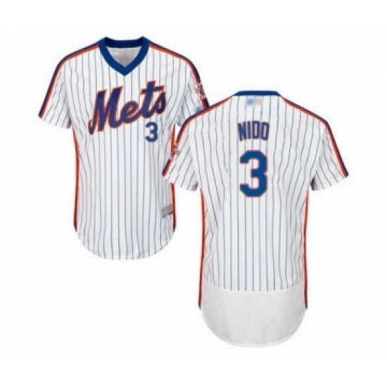 Men's New York Mets #3 Tomas Nido White Alternate Flex Base Authentic Collection Baseball Player Jersey