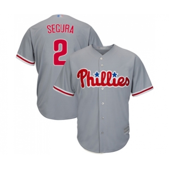 Youth Philadelphia Phillies #2 Jean Segura Replica Grey Road Cool Base Baseball Jersey - Ujersey