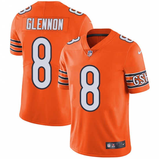 Men's Nike Chicago Bears #8 Mike Glennon Elite Orange Rush Vapor Untouchable NFL Jersey - Ujersey