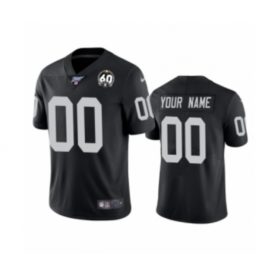 Men's Oakland Raiders Customized Black 60th Anniversary Team Color Vapor Untouchable Limited Player Football Jersey - Ujersey