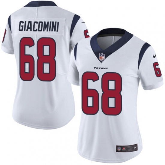 Women's Nike Houston Texans #68 Breno Giacomini Elite White NFL Jersey - Ujersey