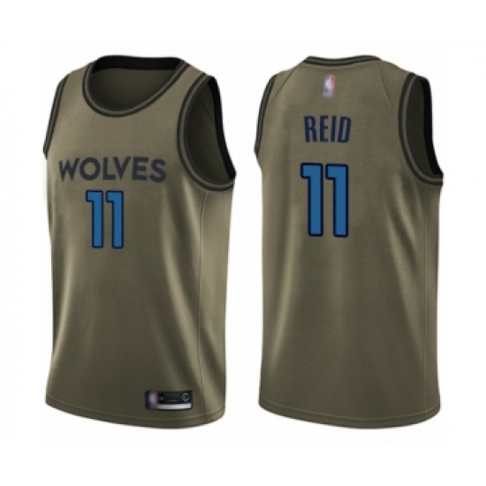 Men's Minnesota Timberwolves #11 Naz Reid Swingman Green Salute to Service Basketball Jersey - Ujersey