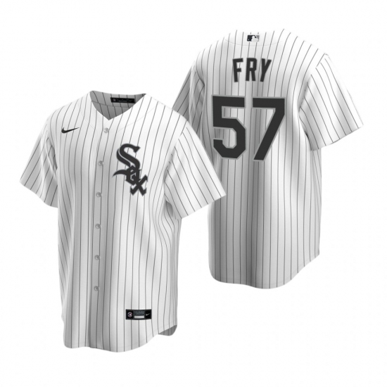 Men's Nike Chicago White Sox #57 Jace Fry White Home Stitched Baseball Jersey - Ujersey