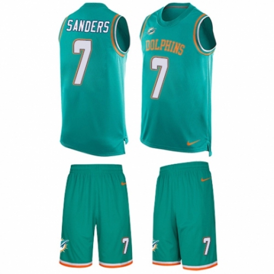Men's Nike Miami Dolphins #7 Jason Sanders Limited Aqua Green Tank Top Suit NFL Jersey - Ujersey