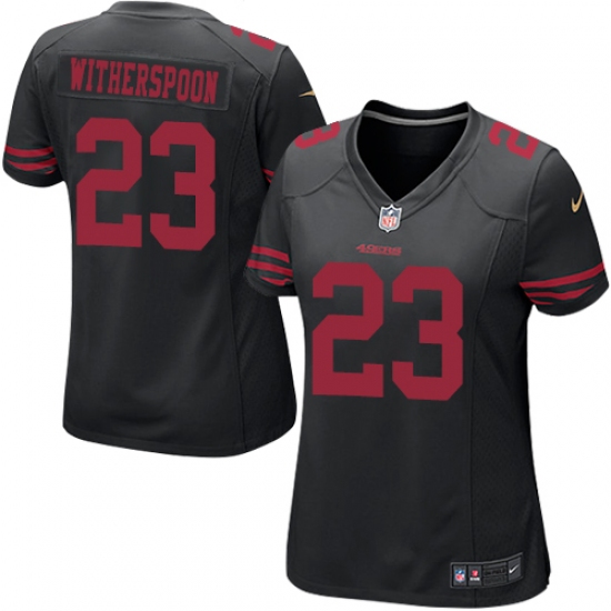 Women's Nike San Francisco 49ers #23 Ahkello Witherspoon Game Black NFL Jersey - Ujersey