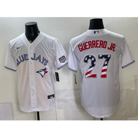 Men's Toronto Blue Jays #27 Vladimir Guerrero Jr. White 2026 USA 250 Fourth of July Stitched Baseball Jersey - Ujersey