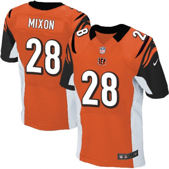 Men's Nike Cincinnati Bengals #28 Joe Mixon Elite Orange Alternate NFL Jersey - Ujersey