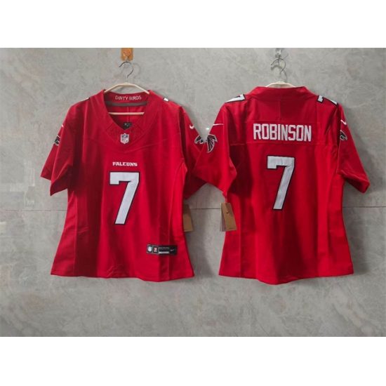 Women's Atlanta Falcons #7 Bijan Robinson Red 2026 New F.U.S.E. Stitched Jersey(Run Small)