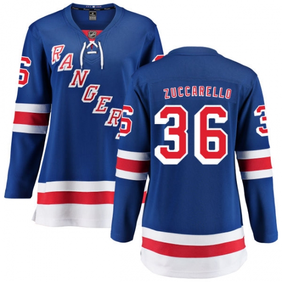 Women's New York Rangers #36 Mats Zuccarello Fanatics Branded Royal Blue Home Breakaway NHL Jersey - Ujersey