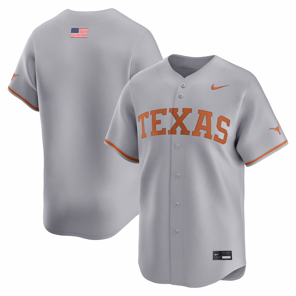 Men's Nike Gray Texas Longhorns Alternate Limited Baseball Jersey