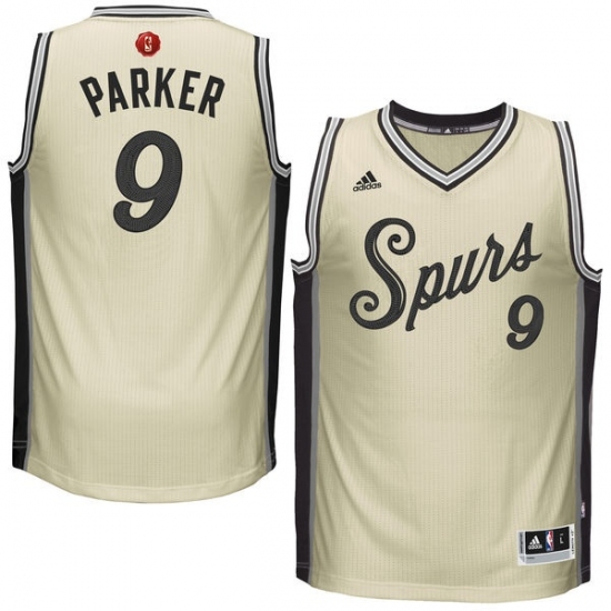 Youth Adidas San Antonio Spurs #9 Tony Parker Swingman Cream 2015-16 Christmas Day NBA Jersey - Ujersey