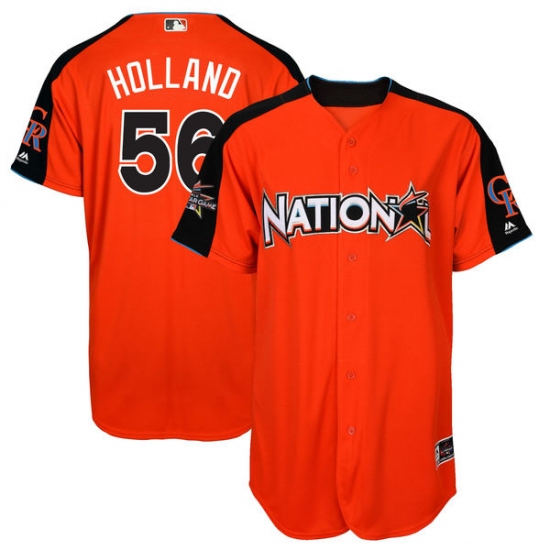 Men's Majestic Colorado Rockies #56 Greg Holland Replica Orange National League 2017 MLB All-Star MLB Jersey - Ujersey