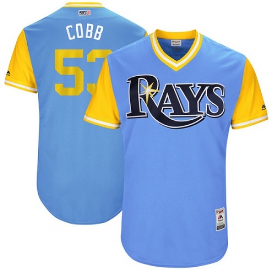 Men's Majestic Tampa Bay Rays #53 Alex Cobb 
