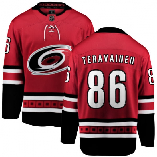 Men's Carolina Hurricanes #86 Teuvo Teravainen Fanatics Branded Red Home Breakaway NHL Jersey