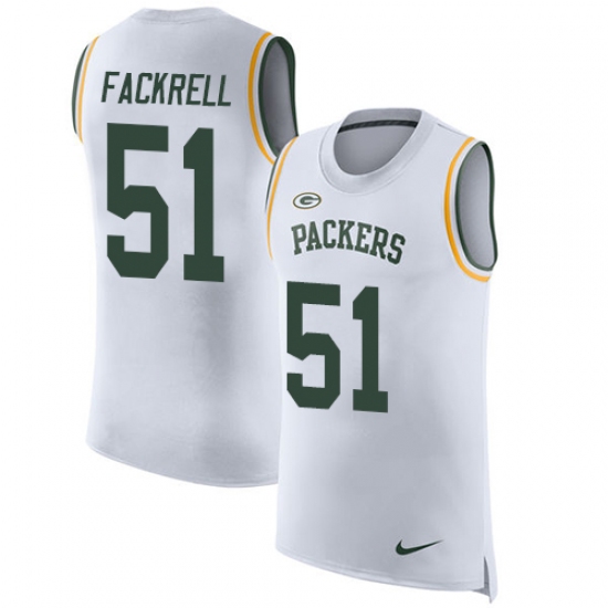 Men's Nike Green Bay Packers #51 Kyler Fackrell Limited White Rush Player Name & Number Tank Top NFL Jersey - Ujersey