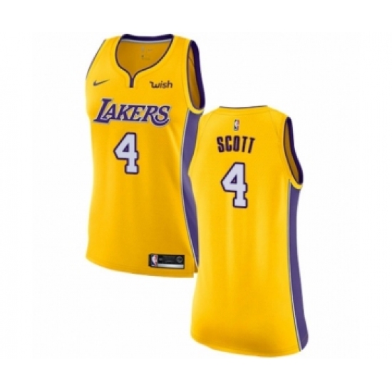 Women's Los Angeles Lakers #4 Byron Scott Authentic Gold Home Basketball Jersey - Icon Edition - Ujersey