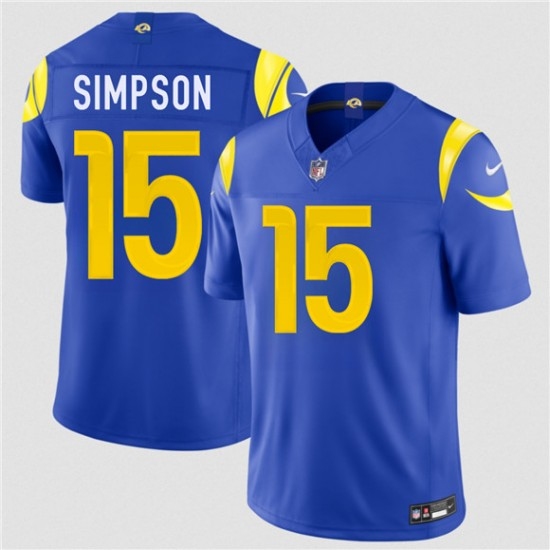 Men's Los Angeles Rams #15 Ty Simpson Royal 2026 Draft F.U.S.E. Vapor Limited Football Stitched Jersey - Ujersey