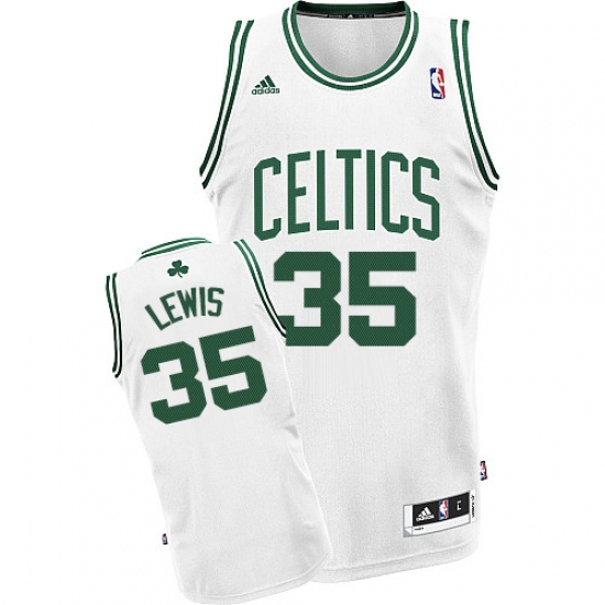 Men's Adidas Boston Celtics #35 Reggie Lewis Swingman White Home NBA Jersey - Ujersey