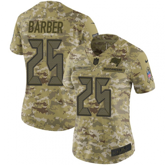 Women's Nike Tampa Bay Buccaneers #25 Peyton Barber Limited Camo 2018 Salute to Service NFL Jersey - Ujersey