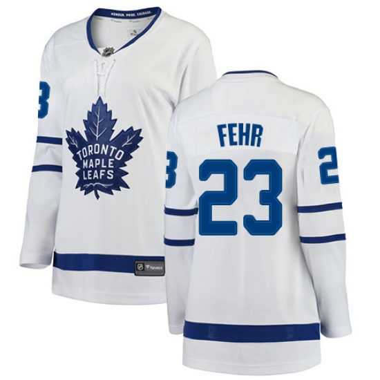 Women's Toronto Maple Leafs #23 Eric Fehr Authentic White Away Fanatics Branded Breakaway NHL Jersey - Ujersey