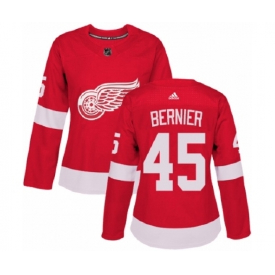 Women's Adidas Detroit Red Wings #45 Jonathan Bernier Premier Red Home NHL Jersey - Ujersey