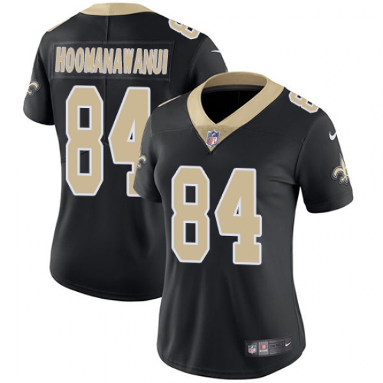 Women's Nike New Orleans Saints #84 Michael Hoomanawanui Black Team Color Vapor Untouchable Limited Player NFL Jersey - Ujersey
