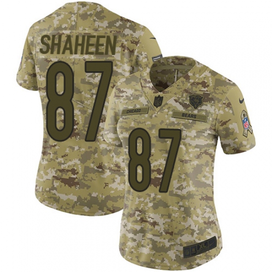 Women's Nike Chicago Bears #87 Adam Shaheen Limited Camo 2018 Salute to Service NFL Jersey - Ujersey