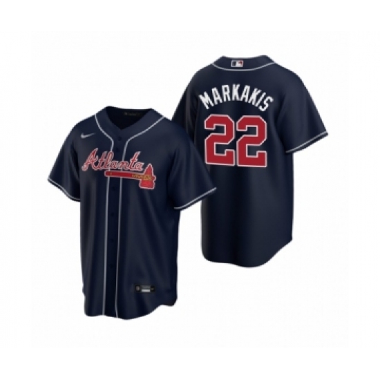 Youth Atlanta Braves #22 Nick Markakis Nike Navy 2020 Replica Alternate Jersey - Ujersey