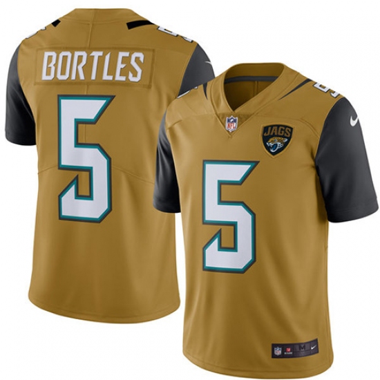 Men's Nike Jacksonville Jaguars #5 Blake Bortles Limited Gold Rush Vapor Untouchable NFL Jersey - Ujersey