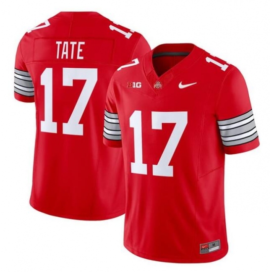 Men's Ohio State Buckeyes #17 Carnell Tate Red F.U.S.E. 2025-2026 Stitched Football Jersey - Ujersey