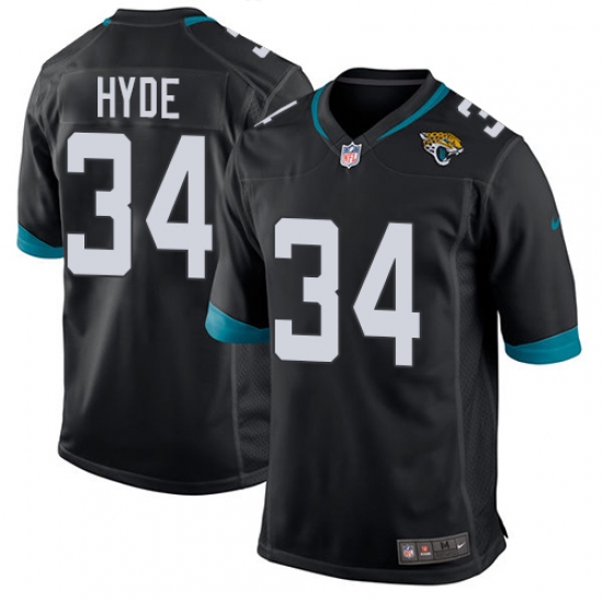 Men's Nike Jacksonville Jaguars #34 Carlos Hyde Game Black Team Color NFL Jersey - Ujersey