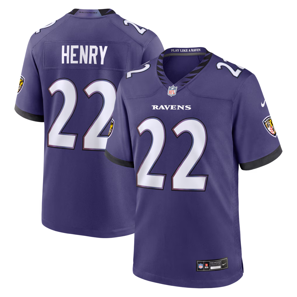 Men's Baltimore Ravens Derrick Henry Nike Purple Team Game Jersey - Ujersey Shop