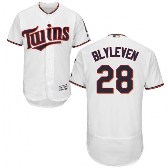 Men's Majestic Minnesota Twins #28 Bert Blyleven White Home Flex Base Authentic Collection MLB Jersey - Ujersey