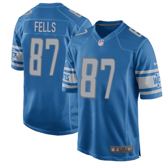Men's Nike Detroit Lions #87 Darren Fells Game Light Blue Team Color NFL Jersey - Ujersey