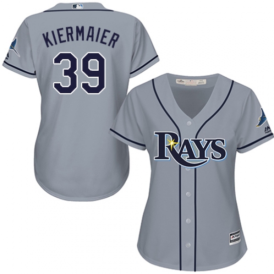 Women's Majestic Tampa Bay Rays #39 Kevin Kiermaier Authentic Grey Road Cool Base MLB Jersey - Ujersey