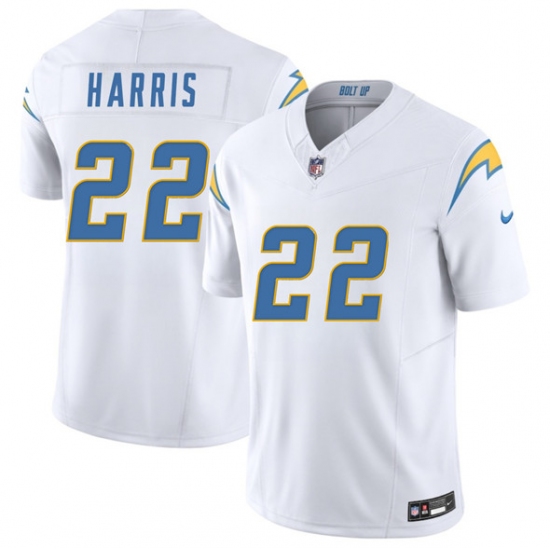 Men's Los Angeles Chargers #22 Najee Harris White 2025 F.U.S.E. Vapor Limited Football Stitched Jersey - Ujersey