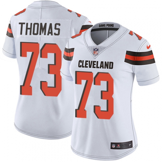 Women's Nike Cleveland Browns #73 Joe Thomas White Vapor Untouchable Limited Player NFL Jersey
