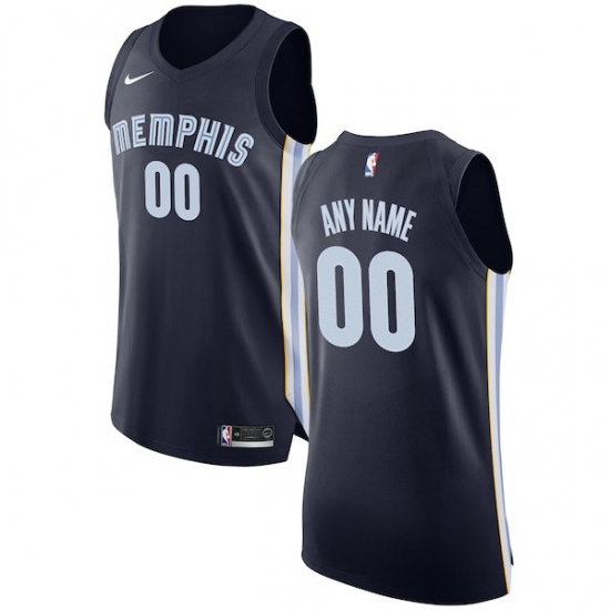 Men's Memphis Grizzlies Nike Navy Authentic Custom Jersey - Icon Edition - Ujersey
