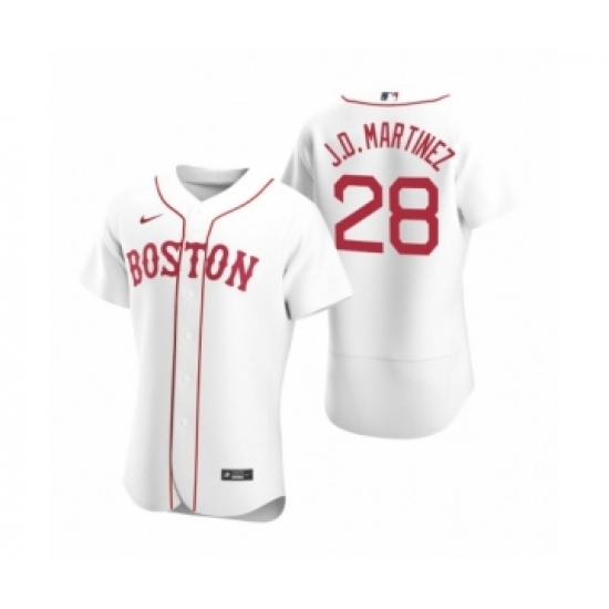 Men's Boston Red Sox #28 J.D. Martinez Nike White Authentic 2020 Alternate Jersey - Ujersey
