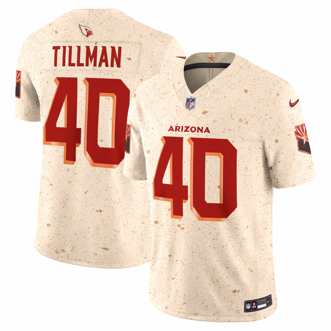 Men's Arizona Cardinals Pat Tillman Nike Natural 2025 Rivalries Collection Stitched Limited Jersey - Ujersey