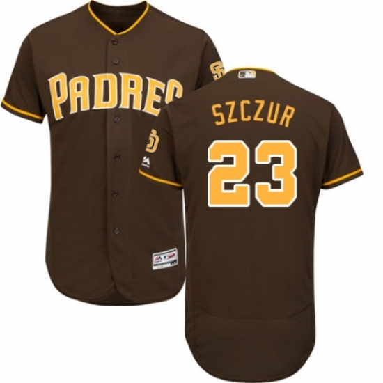 Men's Majestic San Diego Padres #23 Matt Szczur Brown Alternate Flex Base Authentic Collection MLB Jersey - Ujersey
