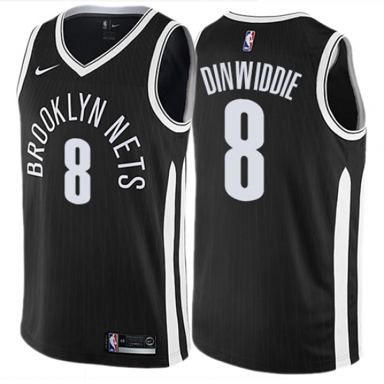 Youth Nike Brooklyn Nets #8 Spencer Dinwiddie Swingman Black NBA Jersey - City Edition - Ujersey