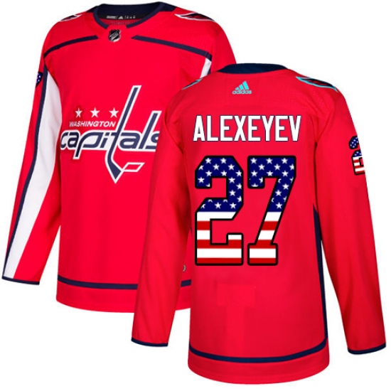 Youth Adidas Washington Capitals #27 Alexander Alexeyev Authentic Red USA Flag Fashion NHL Jersey - Ujersey