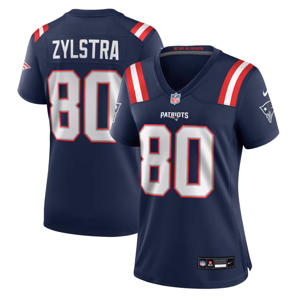 Women's New England Patriots Shane Zylstra Nike Navy Team Game Jersey