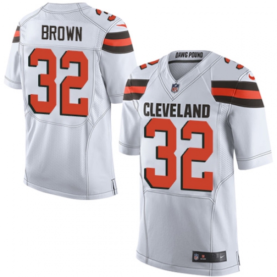 Men's Nike Cleveland Browns #32 Jim Brown Elite White NFL Jersey - Ujersey