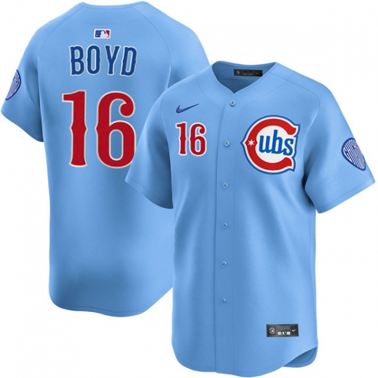 Men's Chicago Cubs #16 Matthew Boyd Blue 2024-25 2nd Alternate Limited Stitched Baseball Jersey - Ujersey