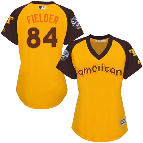 Women's Majestic Texas Rangers #84 Prince Fielder Authentic 2016 All-Star American League BP Cool Base MLB Jersey - Ujersey